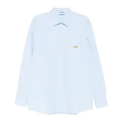 Skjorter<Moschino Camicia con logo Blå