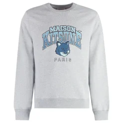 Sweatshirts<Maison Kitsuné Campus Fox Printed Sweatshirt Grå