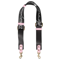 Tilbehør Til Tasker<Dolce & Gabbana Canvas Hjerte Logo Skulderrem Sort