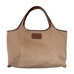 Indkøbstasker^A.P.C. Canvas Læder Trim Tote Taske Brun