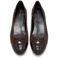 Ballerina Sko^Tory Burch Cap-Toe Ballet Flats Brun