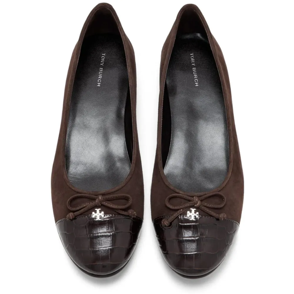 Ballerina Sko^Tory Burch Cap-Toe Ballet Flats Brun