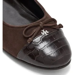 Ballerina Sko^Tory Burch Cap-Toe Ballet Flats Brun