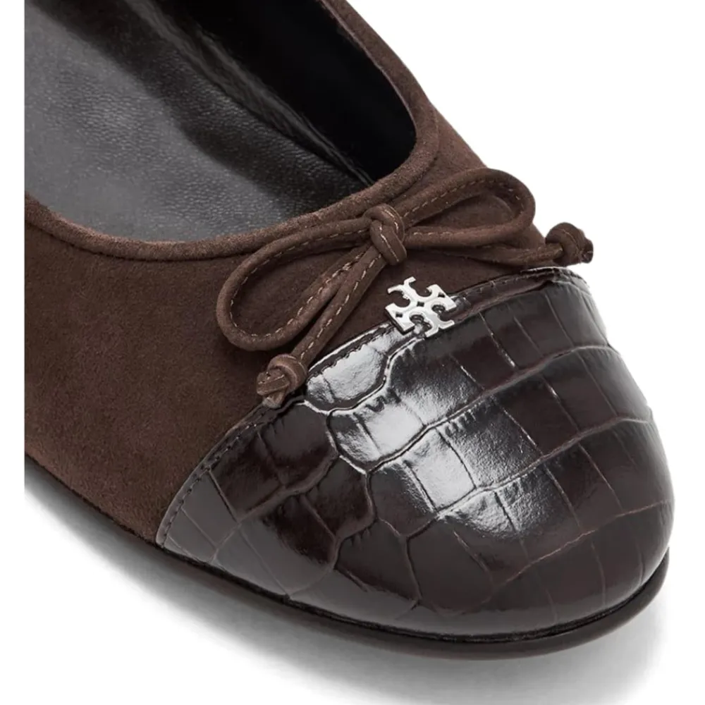 Ballerina Sko^Tory Burch Cap-Toe Ballet Flats Brun