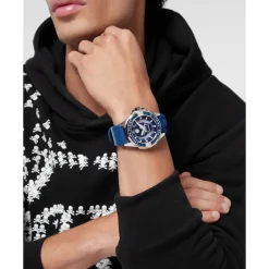 Ure^Philipp Plein Carbon Fiber Skull Ur Blå