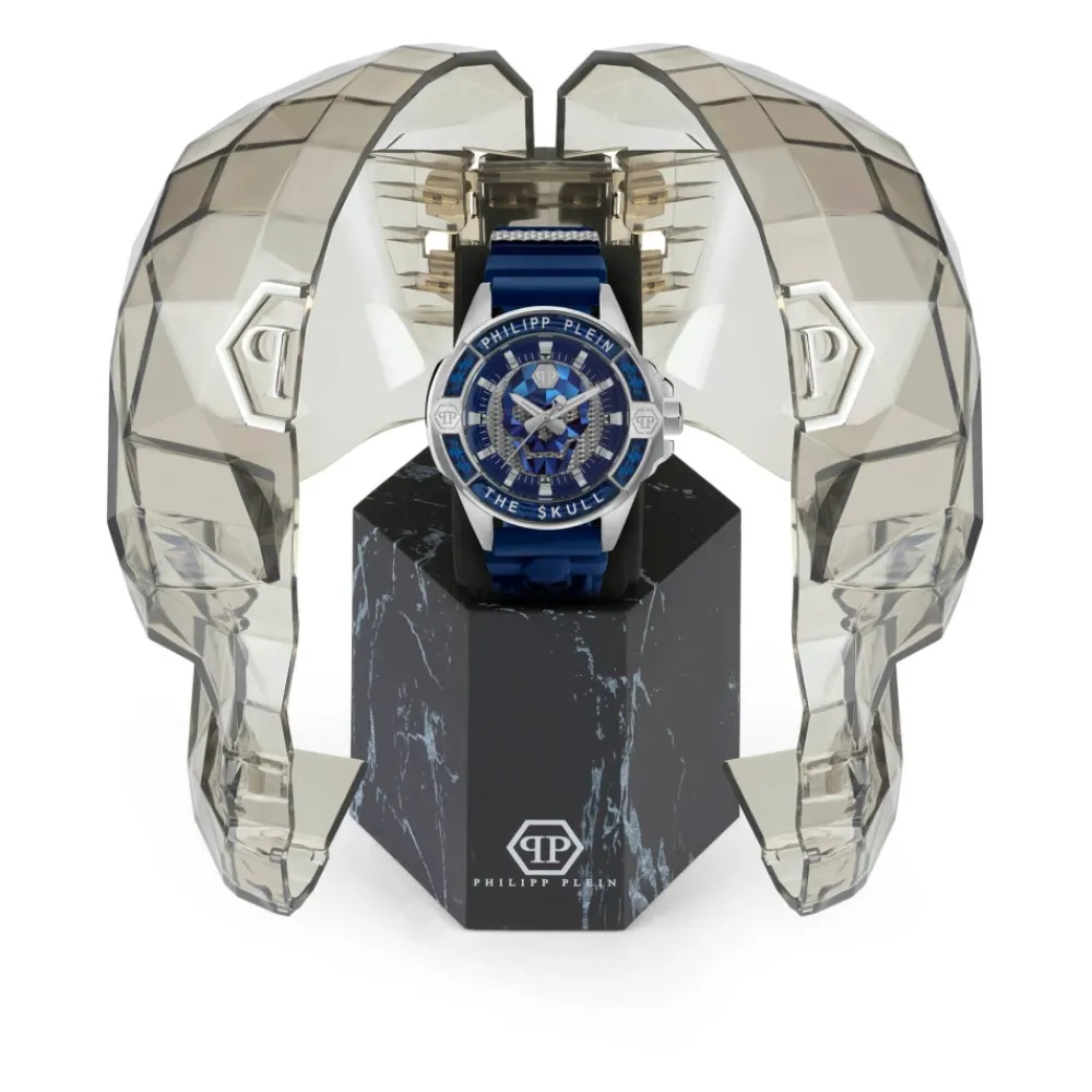 Ure^Philipp Plein Carbon Fiber Skull Ur Blå