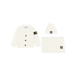 Bodystocking & Sæt<Stone Island Cardigan, Tørklæde og Hue Sæt Beige