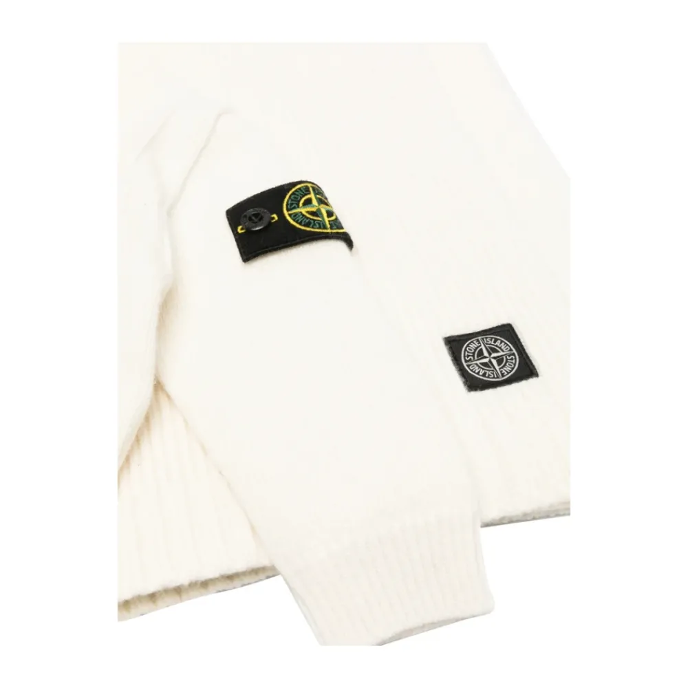 Bodystocking & Sæt<Stone Island Cardigan, Tørklæde og Hue Sæt Beige