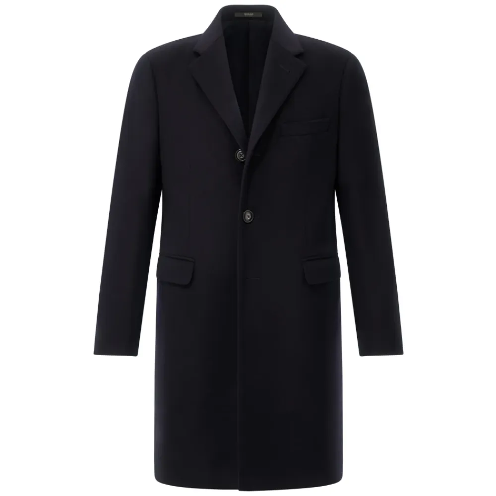 Frakker^Boggi Milano Cashmere Blend Enkeltradet Frakke Blå