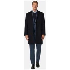 Frakker^Boggi Milano Cashmere Blend Enkeltradet Frakke Blå