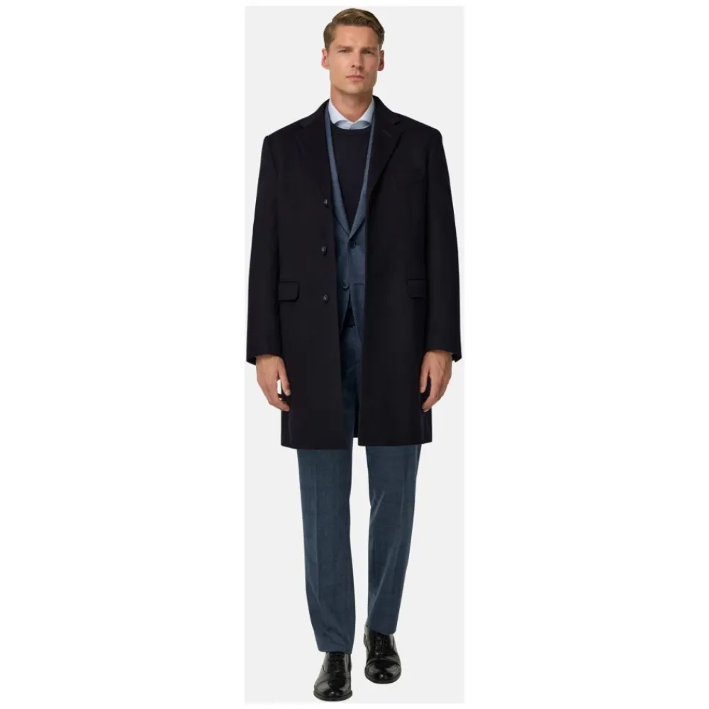 Frakker^Boggi Milano Cashmere Blend Enkeltradet Frakke Blå