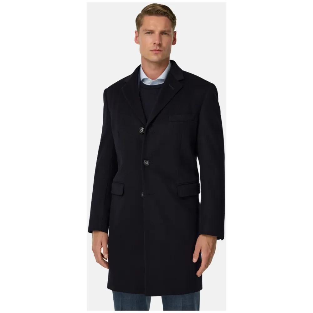 Frakker^Boggi Milano Cashmere Blend Enkeltradet Frakke Blå