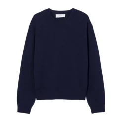 Strik<Dunst Cashmere Crewneck Sweater Blå