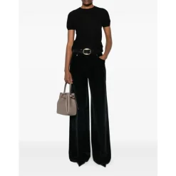 T-Shirts<Lisa Yang Cashmere Kortærmet Rund Hals Fin Strik Sort