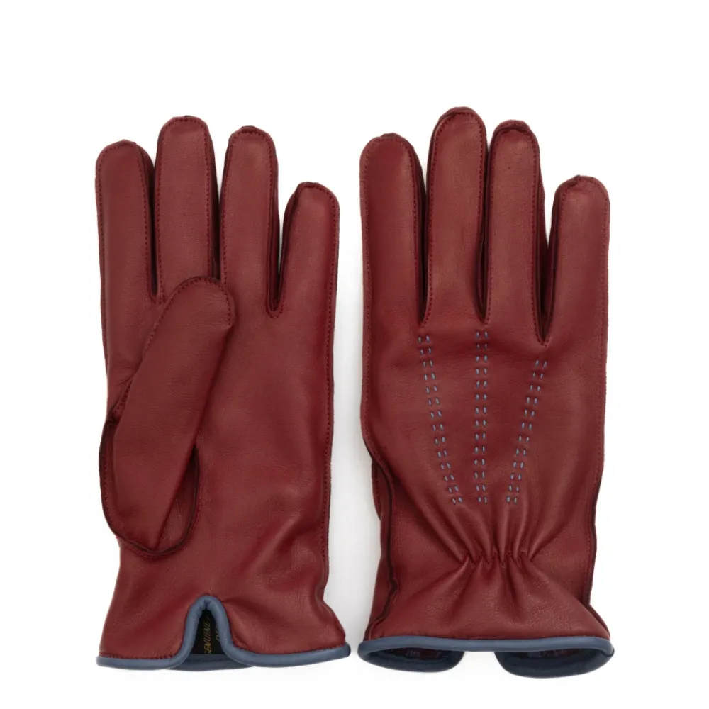 Handsker<Restelli Guanti Cashmere-foret Råhandske Rød