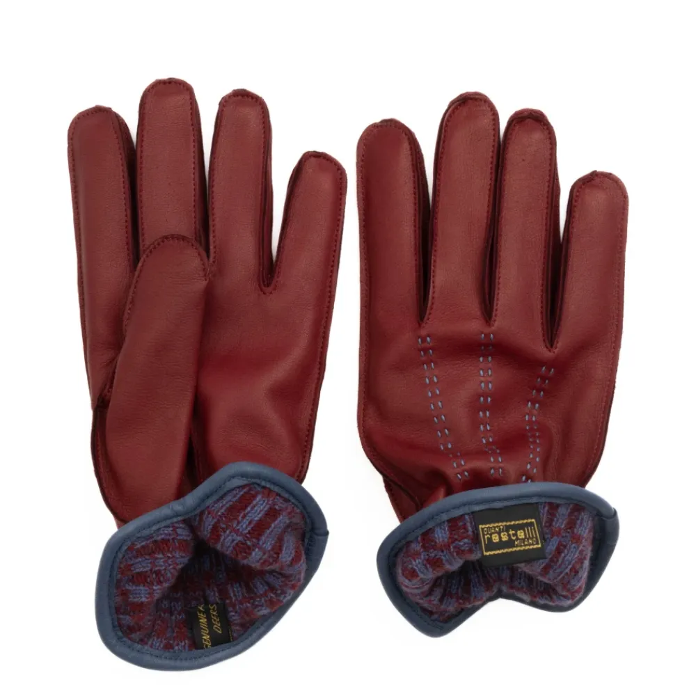 Handsker<Restelli Guanti Cashmere-foret Råhandske Rød