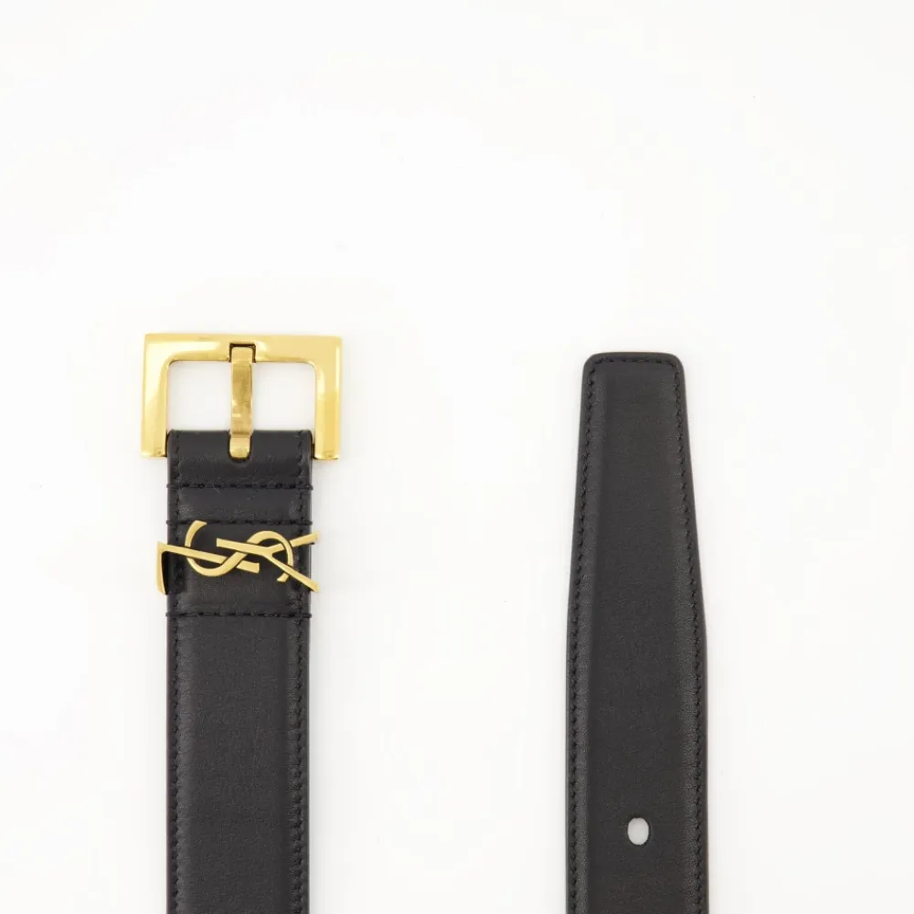 Bælter^Saint Laurent Cassandre Bælte Sort