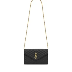 Skuldertasker<Saint Laurent Cassandre Chain Wallet Sort