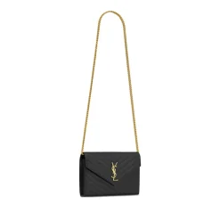 Skuldertasker<Saint Laurent Cassandre Chain Wallet Sort