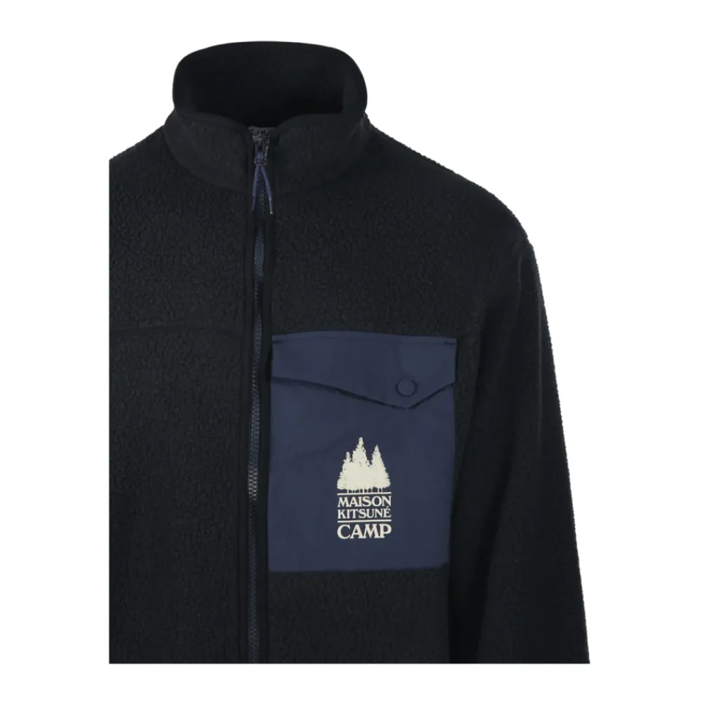 Fleece<Maison Kitsuné Casual Fleece Jakke Sort