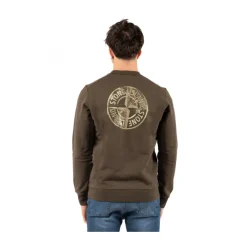 Trøjer|Sweatshirts<Stone Island Casual Hættetrøje Sweatshirt Grøn
