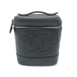 Håndtasker<Chanel Caviar Leather Vanity Håndtaske Sort