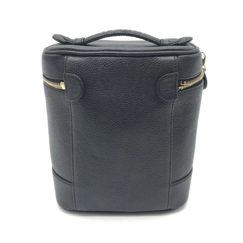 Håndtasker<Chanel Caviar Leather Vanity Håndtaske Sort