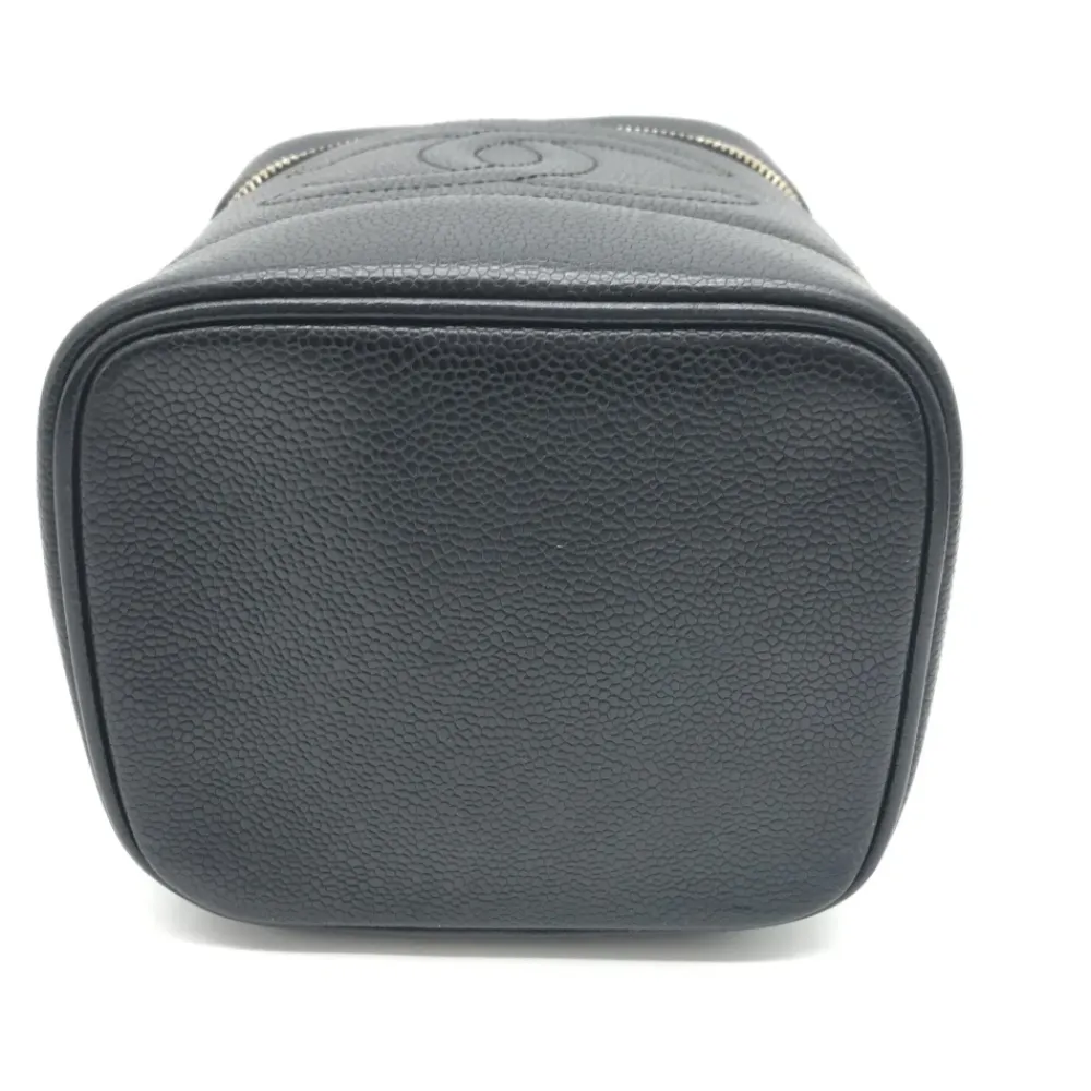 Håndtasker<Chanel Caviar Leather Vanity Håndtaske Sort