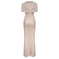Kjoler^Self Portrait Champagne Rhinestone Maxi Kjole Beige