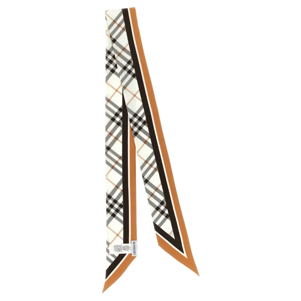 Tørklæder<Burberry Check Silk Twilly Multifarvet