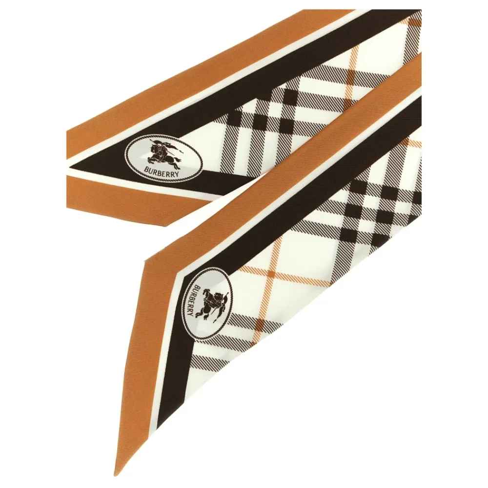 Tørklæder<Burberry Check Silk Twilly Multifarvet