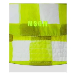 Huer, Kasketter & Hatte|Huer & Kasketter<MSGM Checked Logo-Embroidered Cotton Bucket Hat Multifarvet