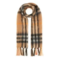 Halstørklæder Og Tørklæder|Tørklæder^Burberry Checked Mohair Wool Scarf Beige