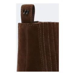 Chelsea Boots<Weekend Max Mara Chelsea ankellæderstøvle med klassiske elastiske indsatser Brun