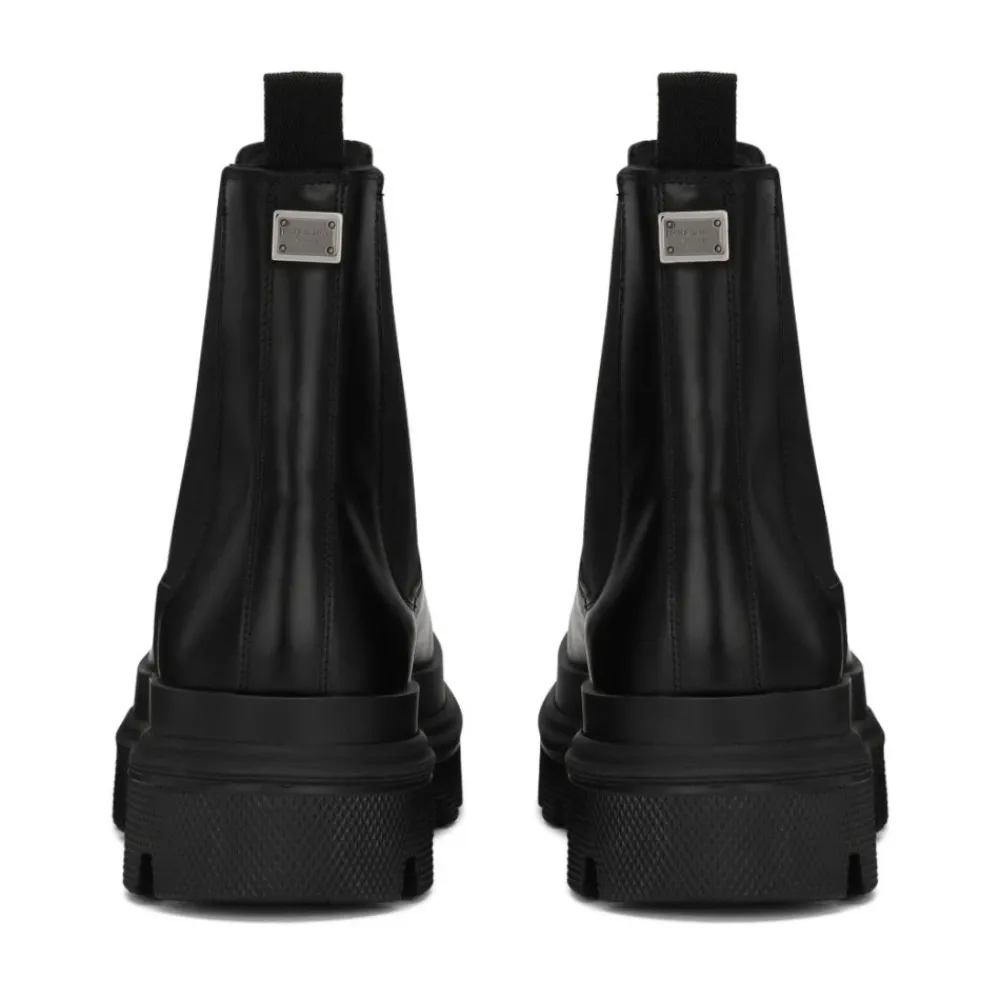 Chelsea Boots|Støvler<Dolce & Gabbana Chelsea Boots i Børstet Kalveskind Sort