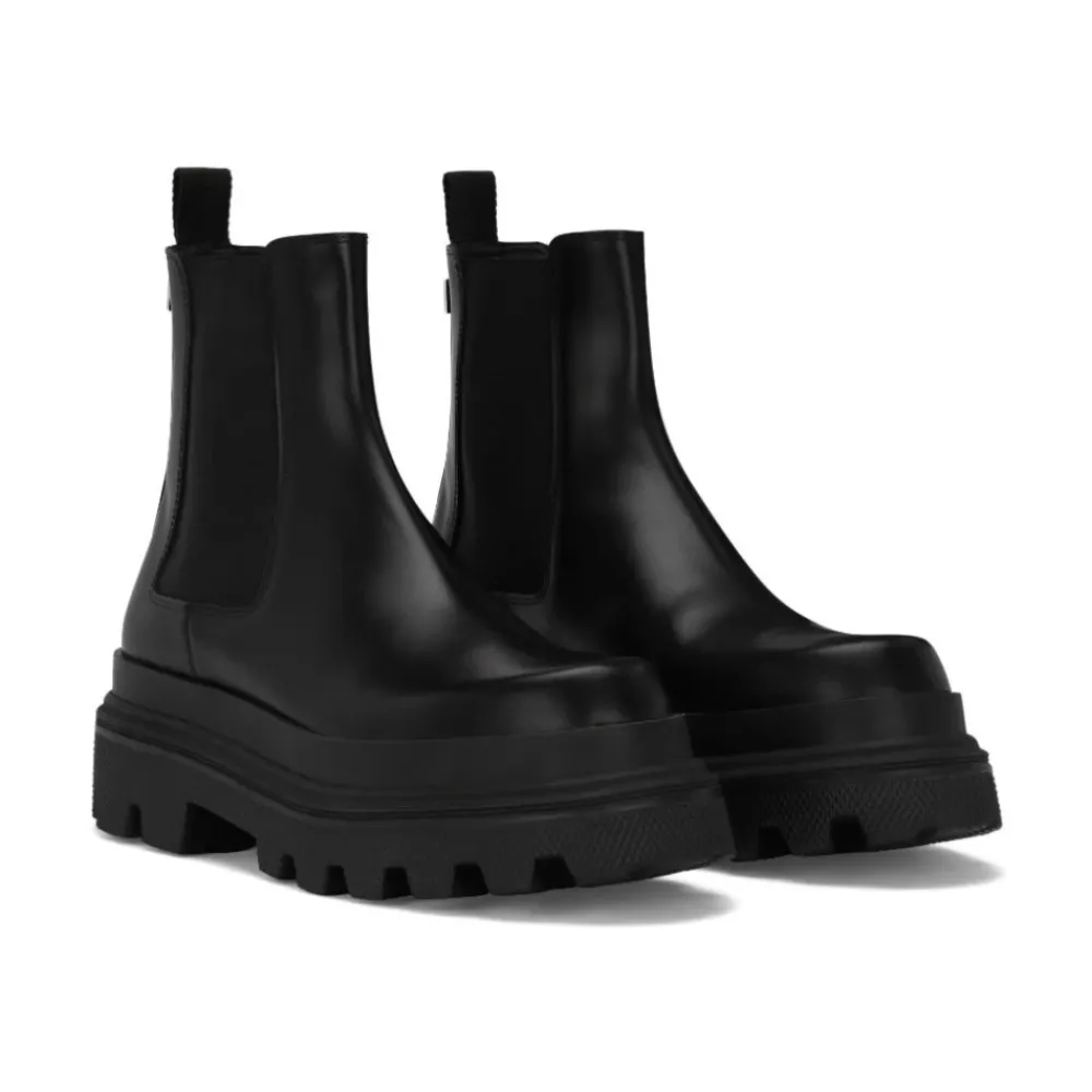 Chelsea Boots|Støvler<Dolce & Gabbana Chelsea Boots i Børstet Kalveskind Sort