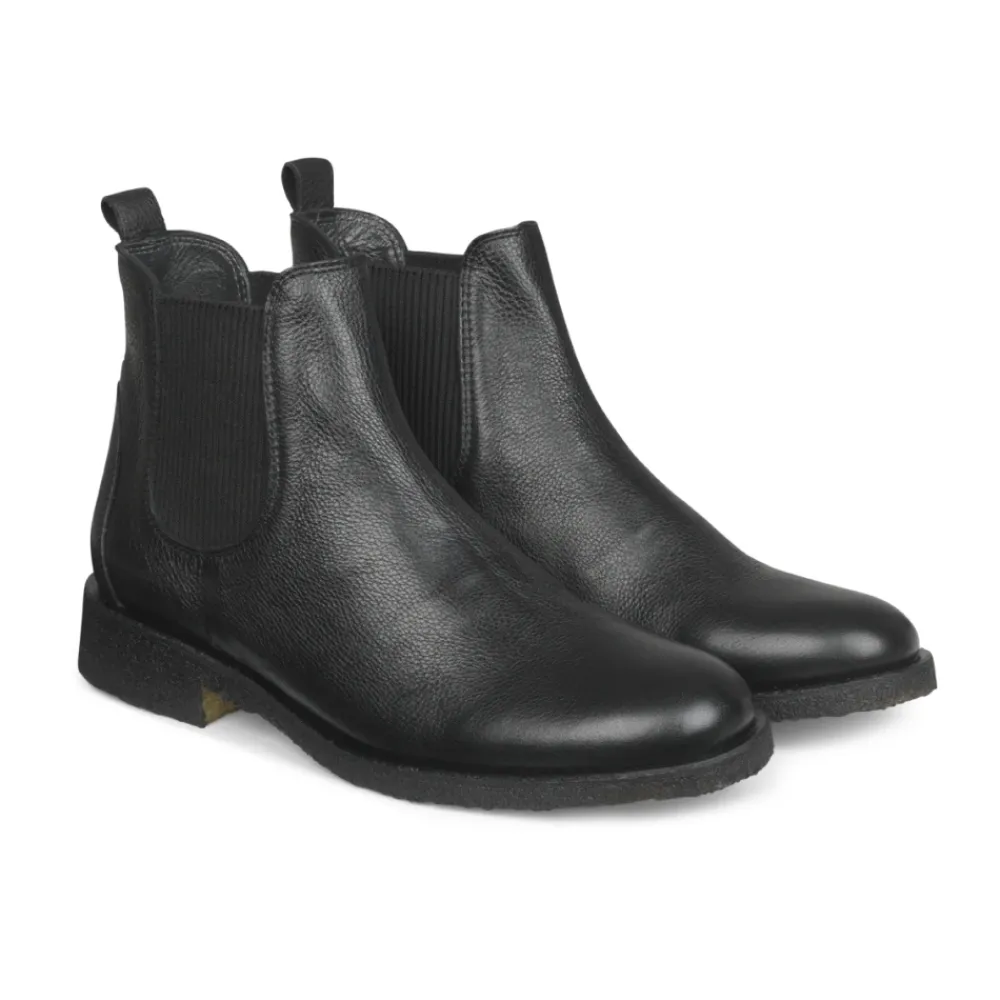 Chelsea Boots<Angulus Chelsea Støvle m. Elastik 7287 Sort