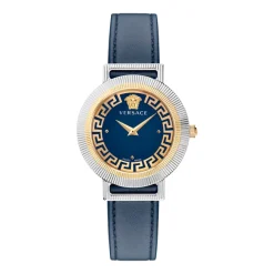 Ure^Versace Chic Læderur Blå Guld Grå
