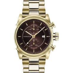 Ure^Versace Chrono Urban Herreur d Rustfrit Stål Brun Skive Gul