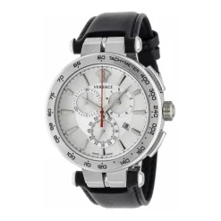 Ure<Versace Chronograph AION sort sølv ur Grå