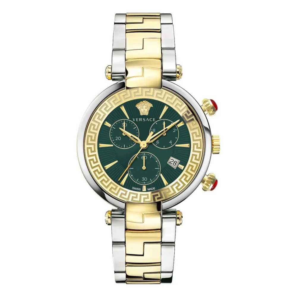 Ure<Versace Chronograph Revive Rustfrit Stål Armbåndsur Grøn