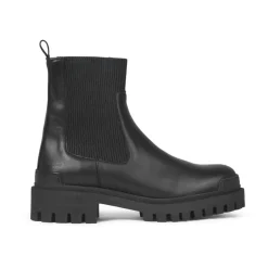 Chelsea Boots^Angulus Chunky Chelsea Boot i Læder Sort