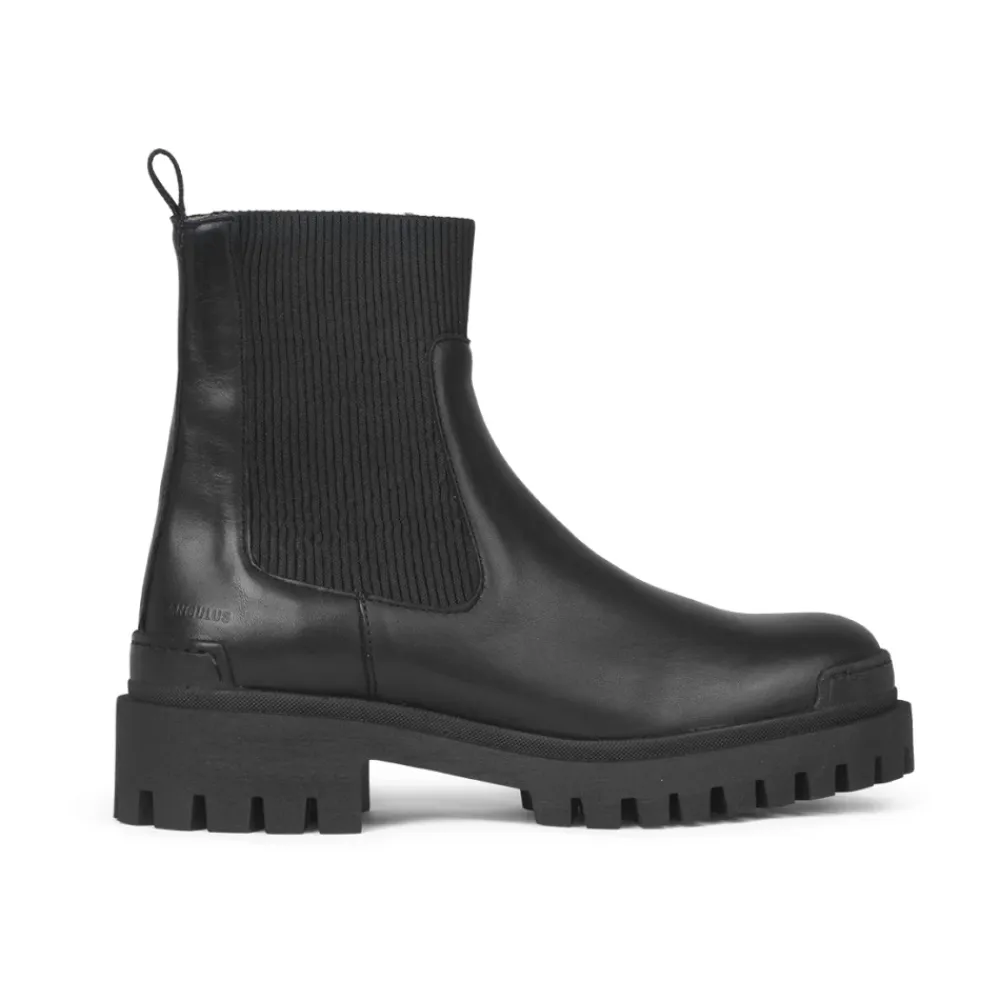 Chelsea Boots^Angulus Chunky Chelsea Boot i Læder Sort