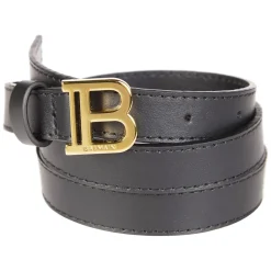 Bælter|Bælter^Balmain Cintura Logo Oro Sort