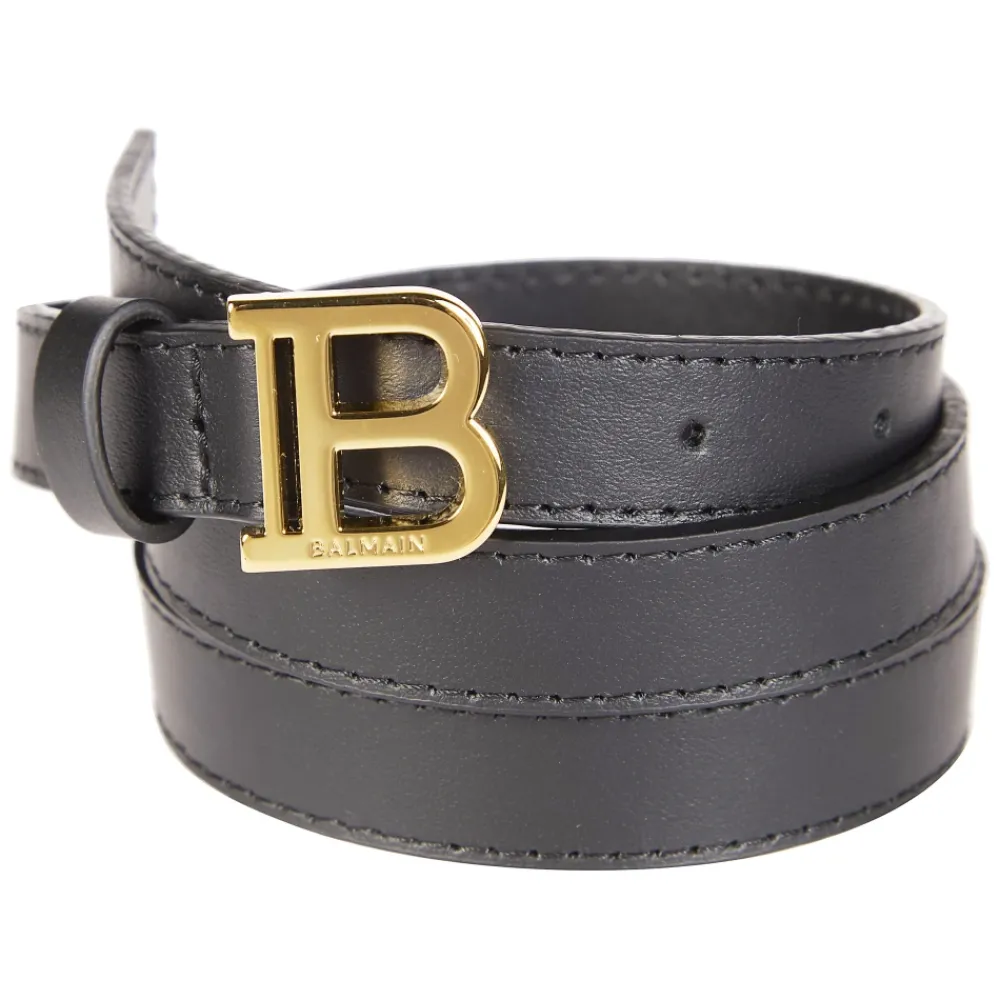 Bælter|Bælter^Balmain Cintura Logo Oro Sort