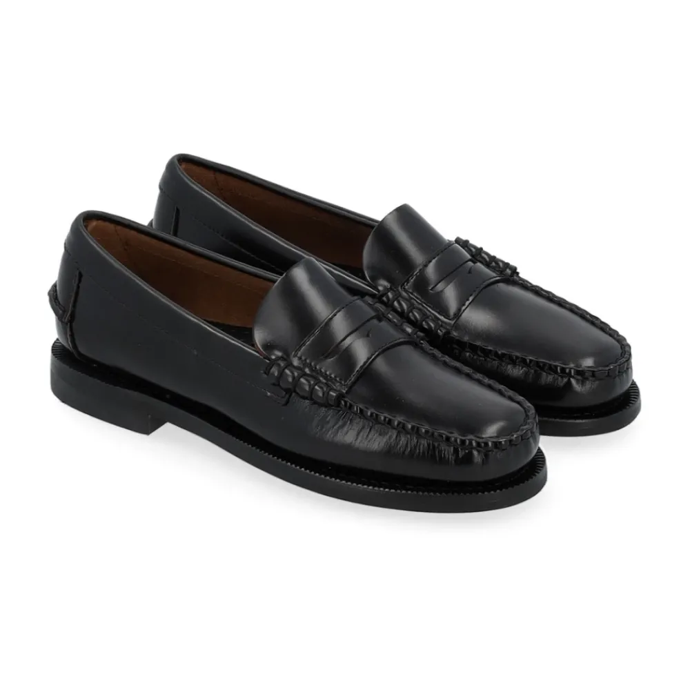 Loafers<Sebago Classic Dan Moccasin Sort