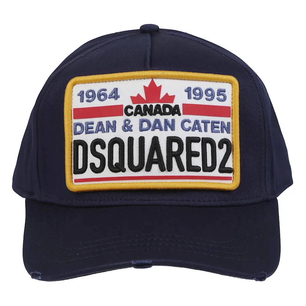 Huer, Kasketter & Hatte^Dsquared2 Collegiate Logo Patch Baseball Cap Blå