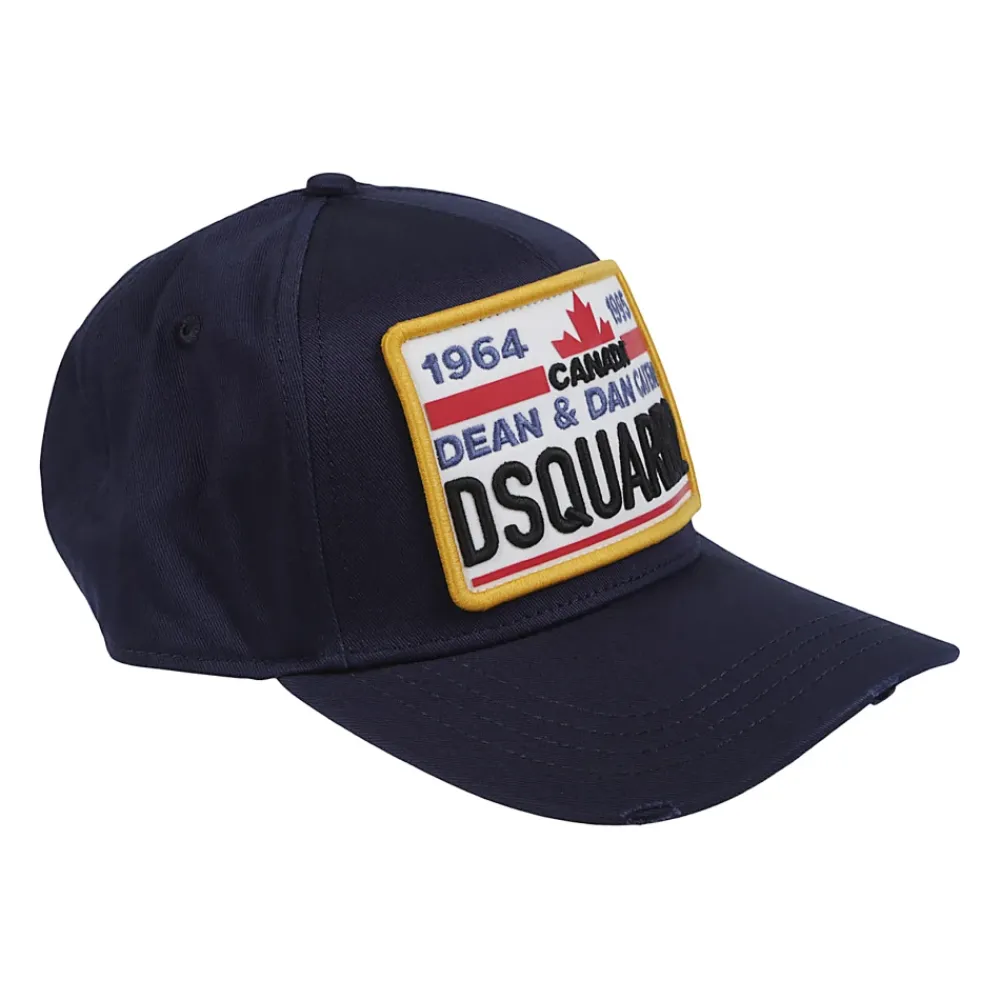 Huer, Kasketter & Hatte^Dsquared2 Collegiate Logo Patch Baseball Cap Blå