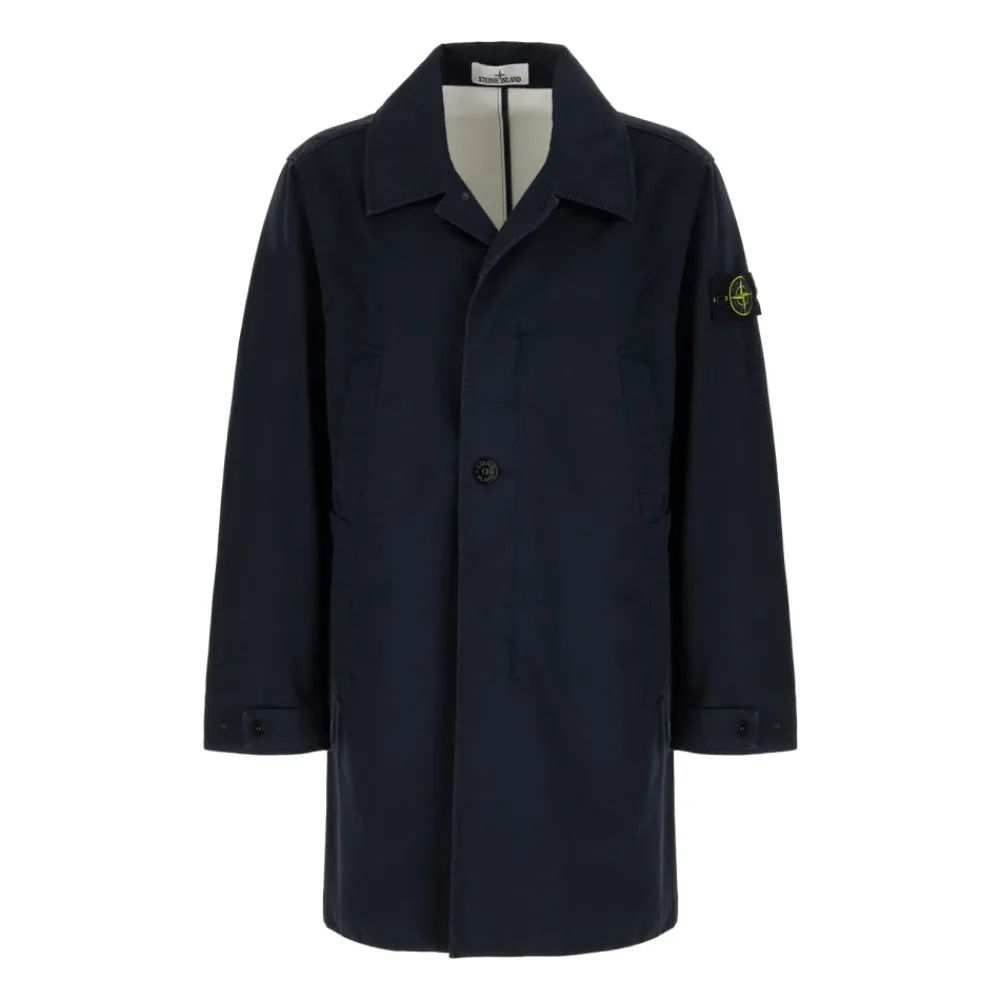 Frakker<Stone Island Compass-Badge Button-Up Coat Blå
