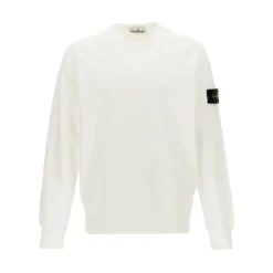 Sweatshirts^Stone Island Compass-badge Crew-neck Sweatshirt Hvid